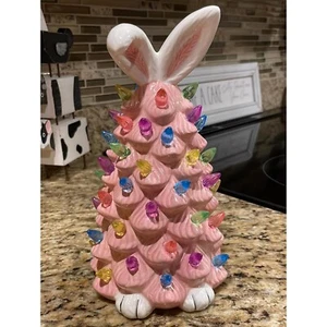 Easter Pink Bunny Tree Decorations For Indoor Spring Home Bedroom Office Decor - Picture 1 of 11