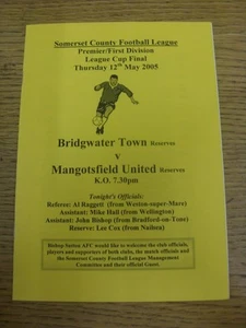 12/05/2005 Somerset County League Premier/First Division Cup Final: Bridgwater T - Picture 1 of 1