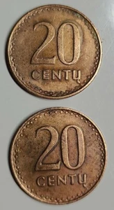 Juego de monedas de Lituania 1991 2X 20 centavos bueno raro - Imagen 1 de 2
