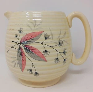 Beswick Art Deco 1930s Cream Floral Jug Milk Water Ceramic Pitcher 265-1 Pink - Picture 1 of 11