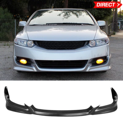 Fits 09-11 Honda Civic Coupe HFP Style Unpainted Front Bumper Lip Splitter - PU — 第 1/4 张图片