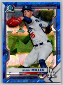 2021  Bowman Chrome #BCP-75 Bobby Miller Blue Cracked Ice