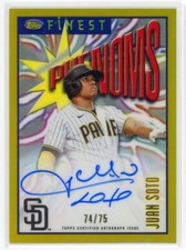 2023 Topps Finest Flashbacks Gold Autograph Juan Soto Auto 74/75 Padres #90