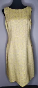 Alex Marie Pencil Sleeveless Dress Shine Bright Yellow Diamond Design Jagged 10 - Picture 1 of 7