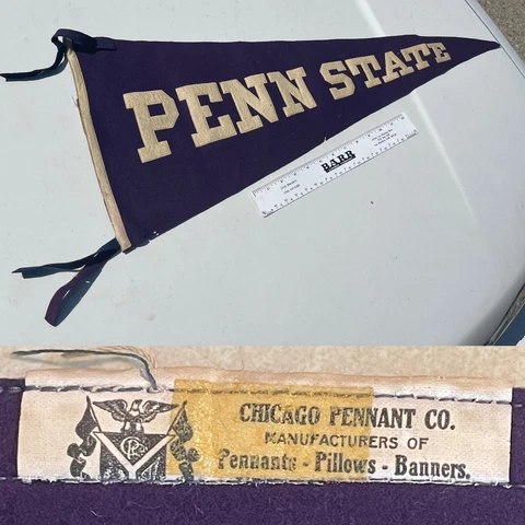 Vtg 1910/1920/1930? PENN STATE NITTANY LIONS FOOTBALL PENNANT CHICAGO PENNANT CO Cover