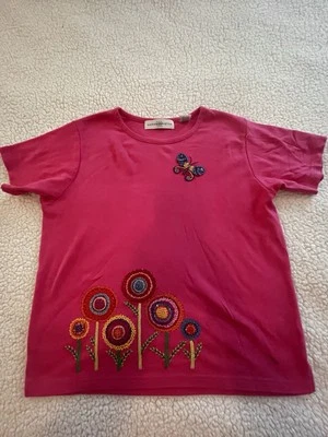 Vintage Marisa Christina Size Medium Pink Short Sleeve Embroidered Floral - Image 1 of 4