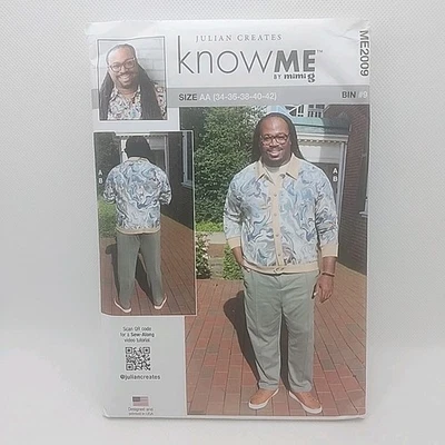 Know Me 2009 Men's Knit Button Up Top And Pants Sewing Pattern Size 34-42 Uncut - Image 1 of 4