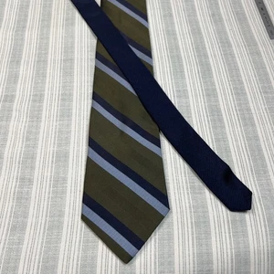 VTG Tommy Hilfiger Green Blue Striped Neck Tie Necktie #0322 100% Silk USA - Picture 1 of 10