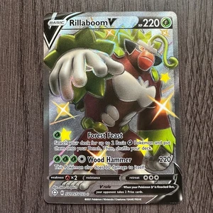 Tarjeta Pokémon Rillaboom V SV105/SV122 Shining Fates: Shiny Vault Holo casi nueva juego de cartas coleccionables - Imagen 1 de 2