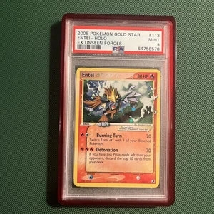 Pokemon Entei Gold Star Holo Psa 9 Ex Unseen Forces #113 2005 - Picture 1 of 7