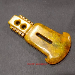 12cm Craftsmanship Xiuyu Carving Retro Jade Axe Weapon Jade Ornament Pendant - Picture 1 of 1