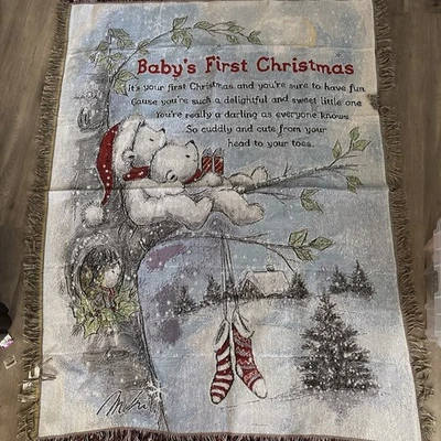 Colecciones ETC. Manta tapiz 54x41 "Primera Navidad del bebé" Foto 1 de 2