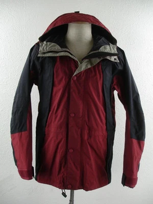 Men's S Cabela's Dry-Plus Rain Jacket Coat Parka Burgundy Black Waterproof Shell - Image 1 of 4