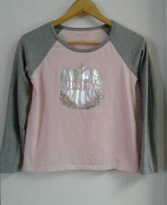 Juicy Couture Girls Long Sleeved T Shirt Pink Grey Size XL 16 - Picture 1 of 5