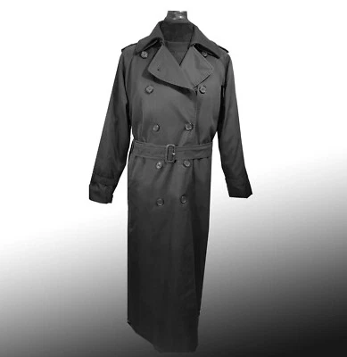 Authentic Womens Burberrys Trench Coat Black w/ 100% Wool Liner - Sz Petite 12 - Image 1 of 4