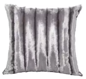 Grey / Silver Faux Mink Fur Faux Fur 18 Inch Super Soft Cushion Cover  - Picture 1 of 1