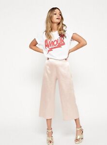 NEW MISS SELFRIDGE SATIN CROPPED CULOTTE TROUSERS DAY NIGHT PARTY LOOK UK 8