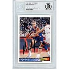 Mark Price Cavaliers Signed 1992 Upper Deck Card Beckett Authentic Auto Slab COA