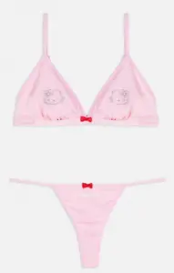 Hello Kitty Bralette Thong Underwear Bra Set Size 6-16 XS-L - Picture 1 of 2