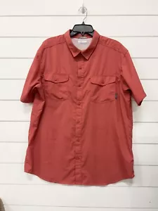 Columbia PFG Fishing Shirt Mens Size XL Red Pink Salmon Omni-Wick Sun Protection - Picture 1 of 5