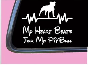 Pitbull UnCropped Heart Beats for Lifeline TP 390 6" dog breed Decal Sticker - Picture 1 of 1