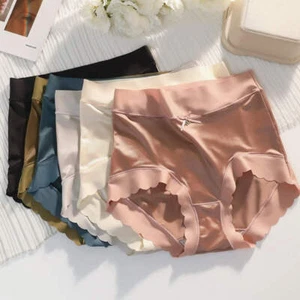 Women's Mid Waist Comfortable Satin Ice Silk Underwear - Picture 1 of 33