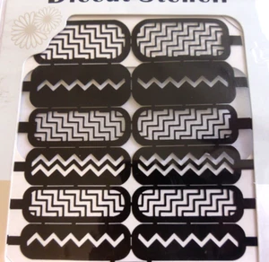 Nail Art Diecut Manicure Stencils Guide Zig Zags Style Tip Manicure Stickers S15 - Picture 1 of 2