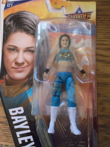 WWE Mattel Basic Series 121 Bayley New Ib 2021 Summer Slam crease on Box Good Co Cover