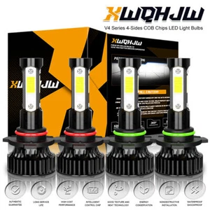 9005+9006 Combo LED Headlight Bulbs Kits High+Low Beam Super Bright 6000K White - Picture 1 of 8
