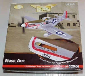 CORGI NIB NOSE ART THE AVIATION ARCHIVE P-51D MUSTANG "DOWN FOR DOUBLE" AIRPLANE - Picture 1 of 5