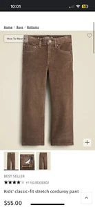 JCrew Kids' classic-fit stretch corduroy pant -Rum (brown) Size 12 - Picture 1 of 2
