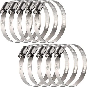 10Pack 2.5 Inch Hose ClampStainless Steel Large Hose Clamps Adjustable from 1-1 - Picture 1 of 3