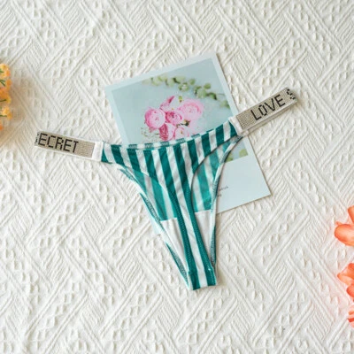 Bragas lencería sexy con tanga de diamantes de imitación para mujer Tanga Ropa interior femenina Brillante ⊥ Foto 1 de 4