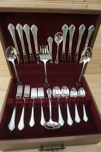 Oneida Enchantment 46 Pieces Service For 8-Forks Spoons Knives Serving EXCELLENT - Picture 1 of 20