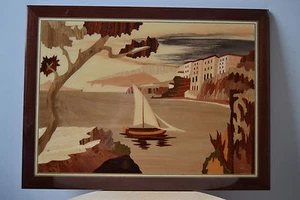 Precioso cuadro de marqueteria Marina - Velero - Foto 1 di 5