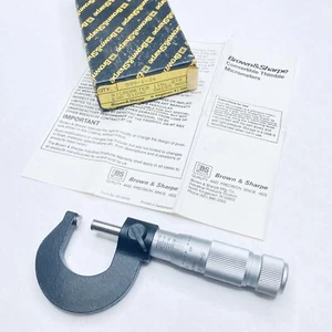 Brown and Sharpe 599-1-34 Outside Micrometer 0-1" Carbide .0001" Swiss - NICE - Picture 1 of 11