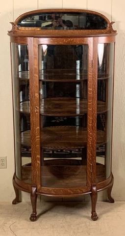 Antique Small Size Oak Curio Cabinet Cover