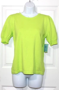 CeCe Womens Pullover Sweater Puff Sleeve Coral School Top MediumWeight Small NWT - Picture 1 of 4