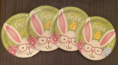 Lot Of 4 Easter Bunny 6 7/8 Inch Paper Plates 8 Pack Easter Plates 32 Plates - Image 1 of 3