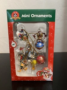 Trevco Looney Tunes Mini Christmas Ornaments Set 5 Bugs Tweety Taz 2000 In Box - Picture 1 of 6