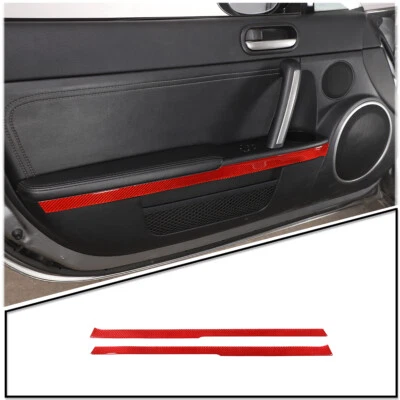 Cubierta de panel de interruptor de aire acondicionado para Mazda MX-5 09-14 pegatina roja carbono Foto 1 de 4