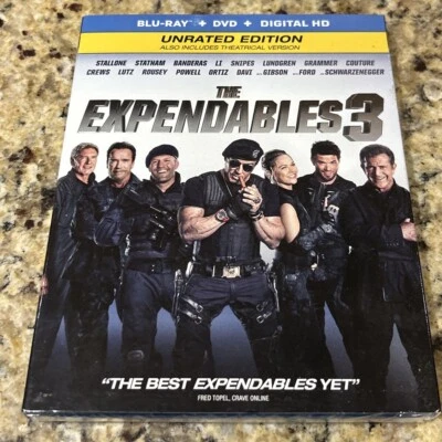 The Expendables 3 (Blu-ray, 2014) Brand New Sealed W/Slip Cover Unrated Edition - Image 1 of 2