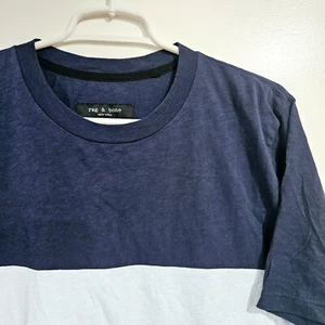 Rag & Bone Shirt - Men's Medium - New York Color Block T-Shirt Tee Blue - Picture 1 of 4
