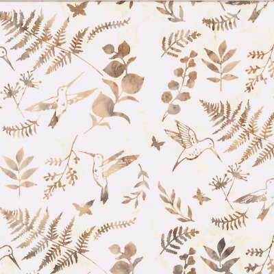 Hoffman - Bali Batik - Driftwood Dance - Hummingbird Garden - Wheat, Fabric BTY - Image 1 of 4