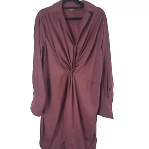 BYRON Byron Lars Twist Front Shirt Dress 18W Womens Plus Size Mauve Above Knee - Picture 1 of 12