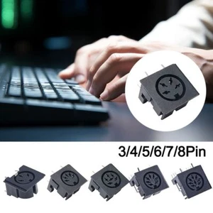 3 4 5 6 7 8 Pin DIN Female Socket Connector Mini PS2 Mini Circular Socket - Picture 1 of 18