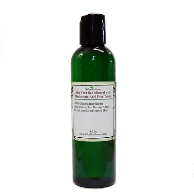 SILKY SKIN FOREVER Aloe Vera Sea Mineral Face Toner w/ Hyaluronic Acid Dead Sea Salt Kelp Organic