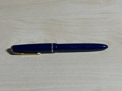 Vintage Blue Parker Slimfold Fountain Pen with 14ct Parker No. 5.4 Gold Nib VGC - Image 1 of 4