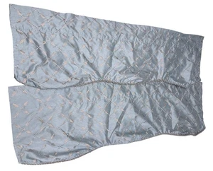Renaissance Home Fashion Scalloped Window Valance Set 54" x 18" Blue Silver - Picture 1 of 7