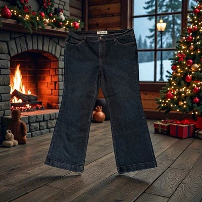 Flare Leg Jeans Faded Glory Womens 18P PETITE Mid Rise Stretch Cowgirl Western - Image 1 of 4